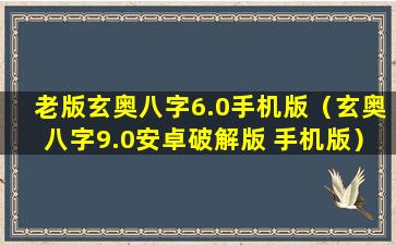 老版玄奥八字6.0手机版（玄奥八字9.0安卓破解版 手机版）